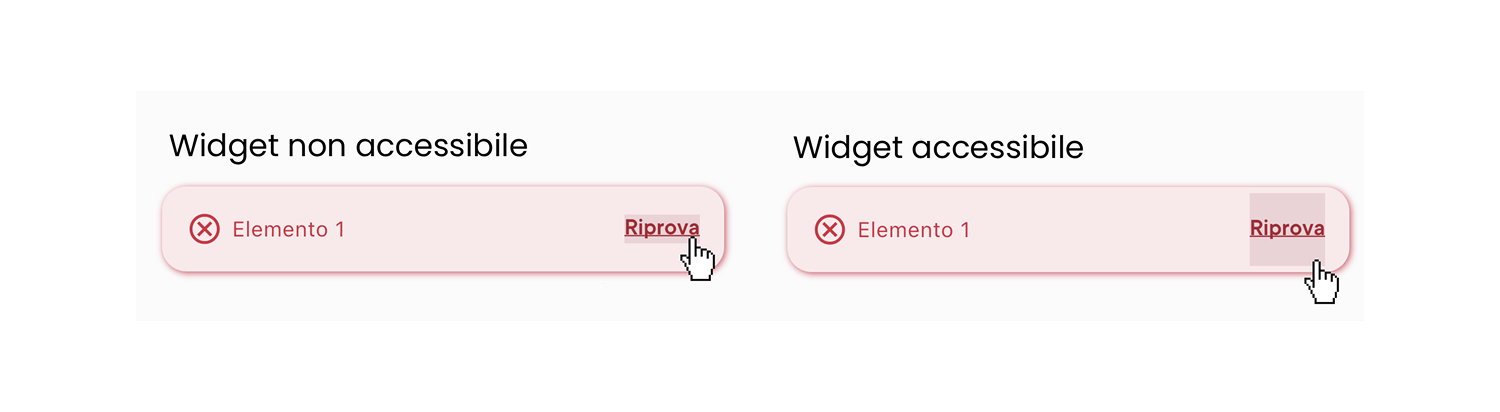 Esempio di widget non accessibile