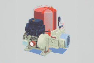 Illustrazione di una macchina industriale generata con l'AI