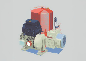 Illustrazione di una macchina industriale generata con l'AI