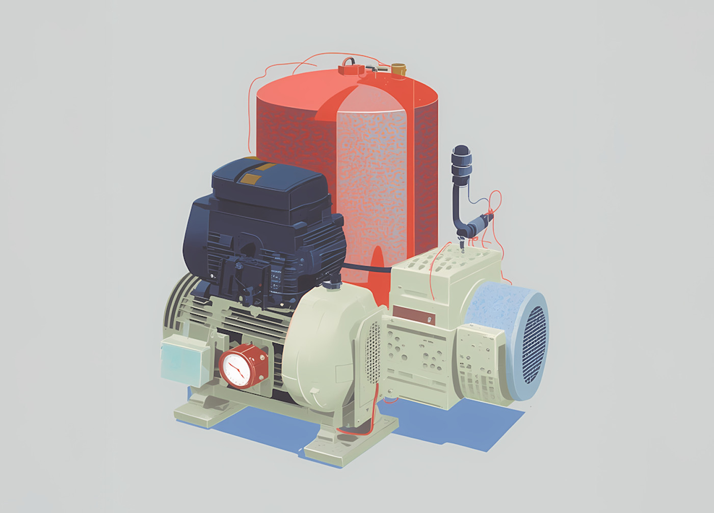 Illustrazione di una macchina industriale generata con l'AI
