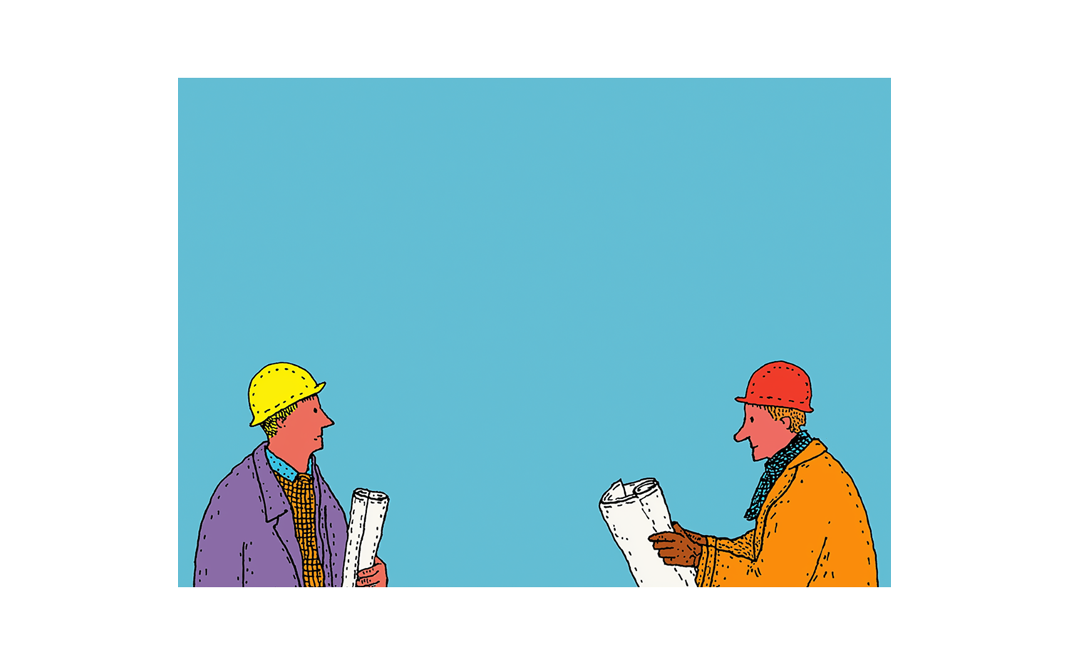 Illustrazion di due persone che lavorano insieme.