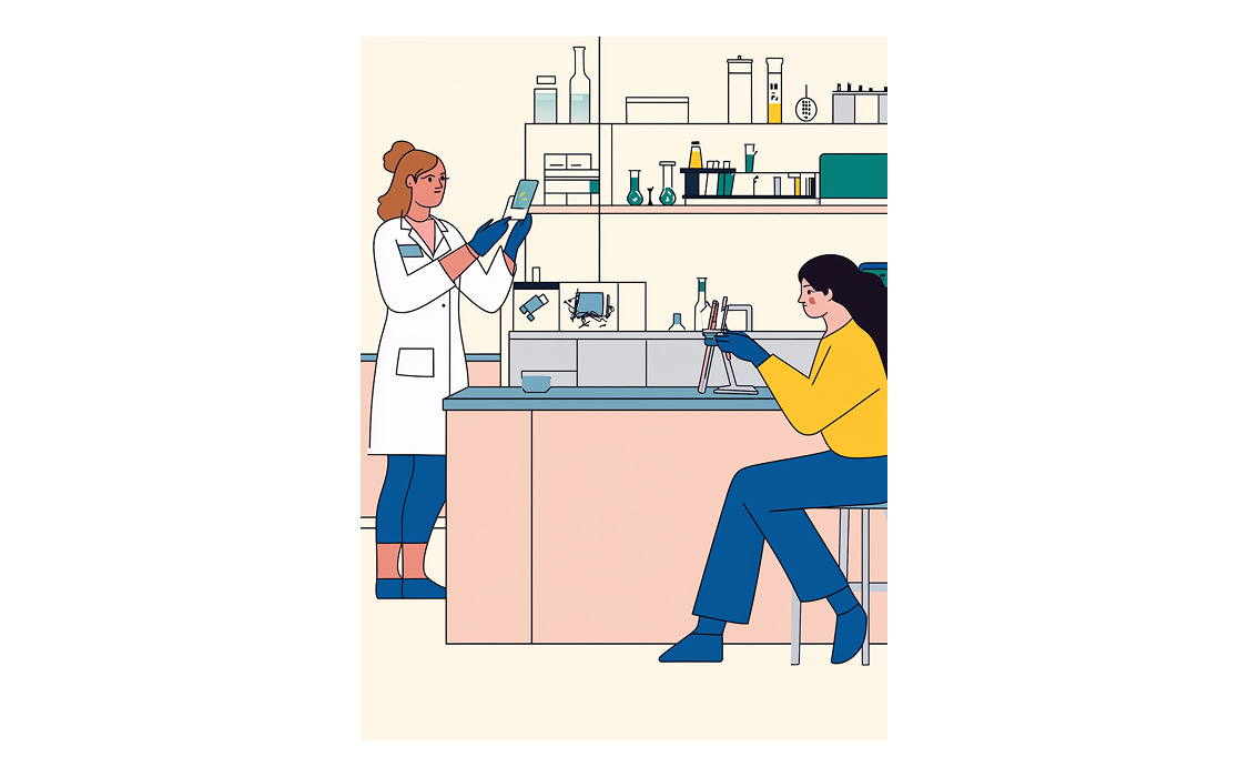 Illustrazione di un laboratorio ospedaliero