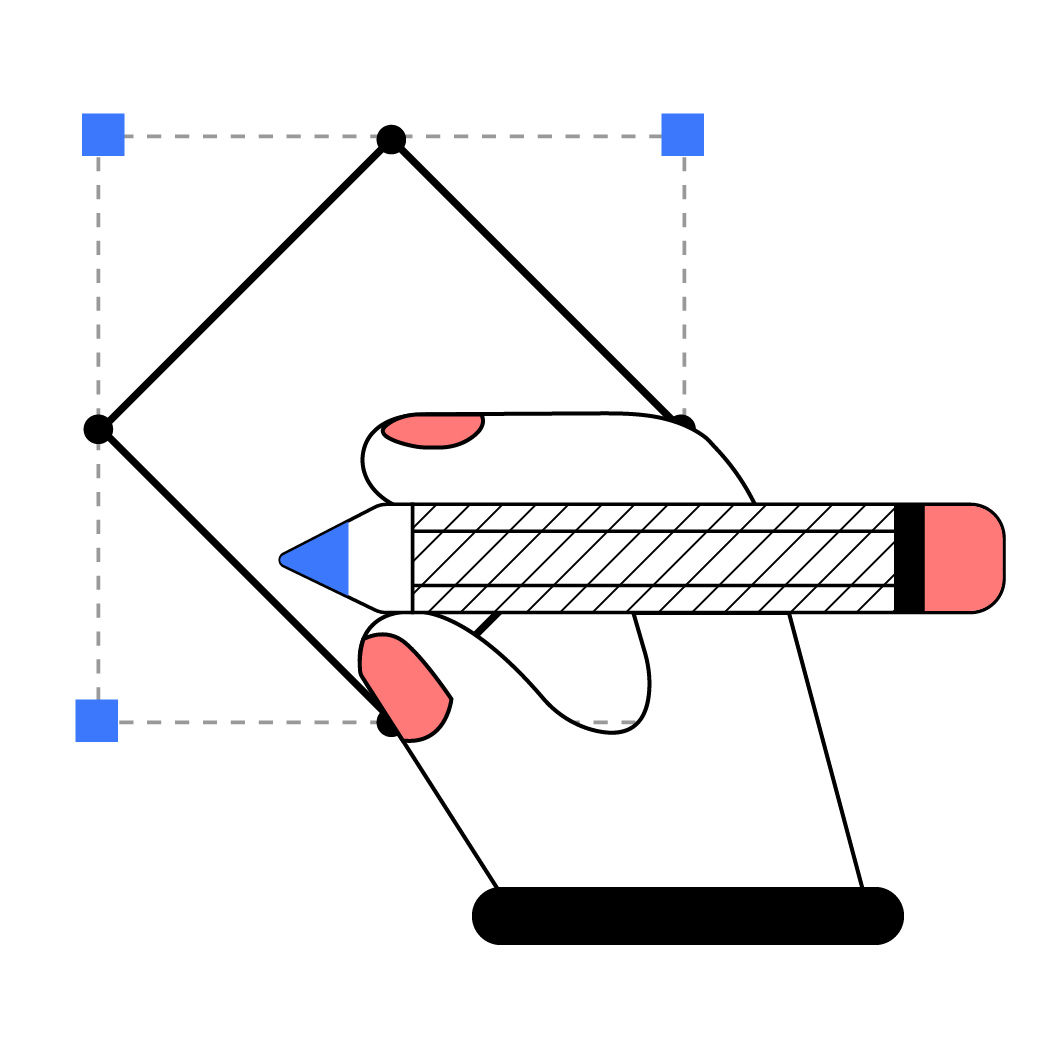 Illustrazione di una mano che disegna