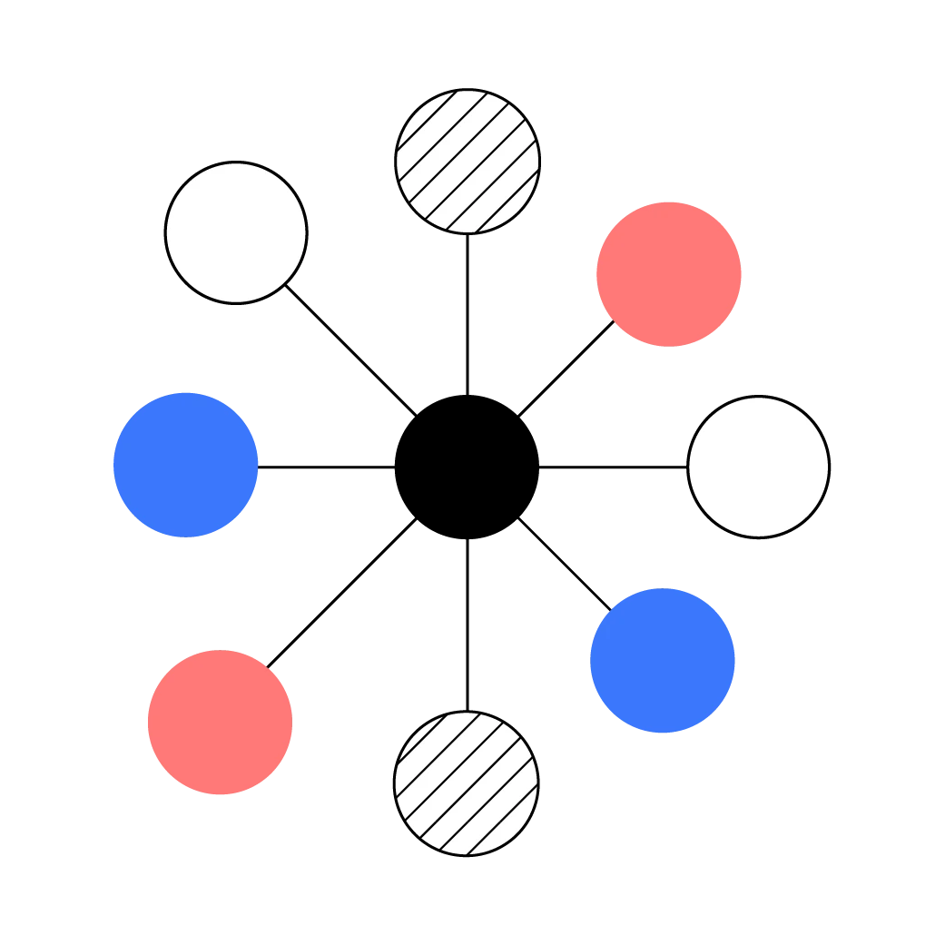 Illustrazione geometrica che rappresenta la divisione "Metodo e consulenza".