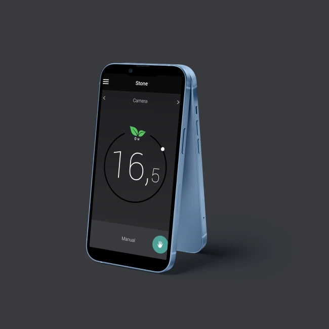 Mockup mobile dell'app "Stone connect WI-FI".