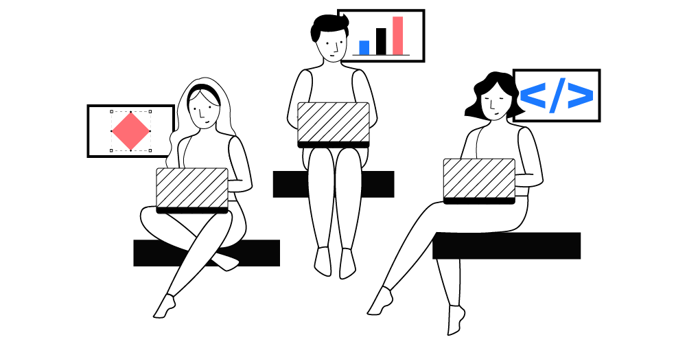 Guys sitting with their laptops