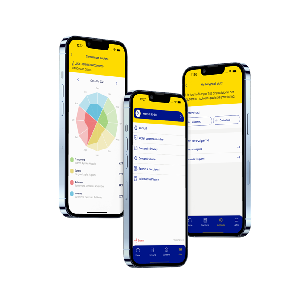 Mockup dell'app My Argos che mostra alcune delle funzionalità principali.