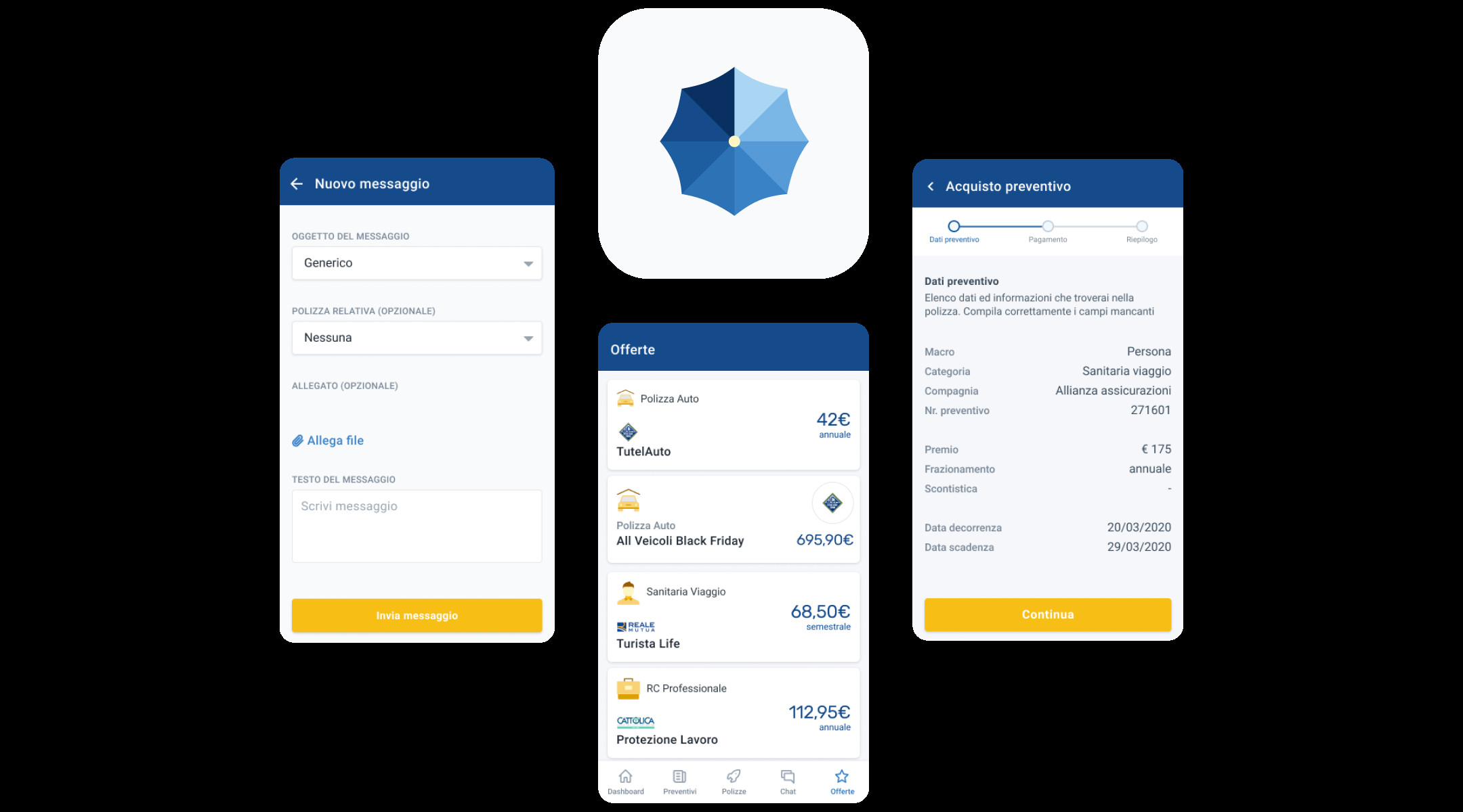 Progetto Assibro - Schermate d'uso dell'applicazione