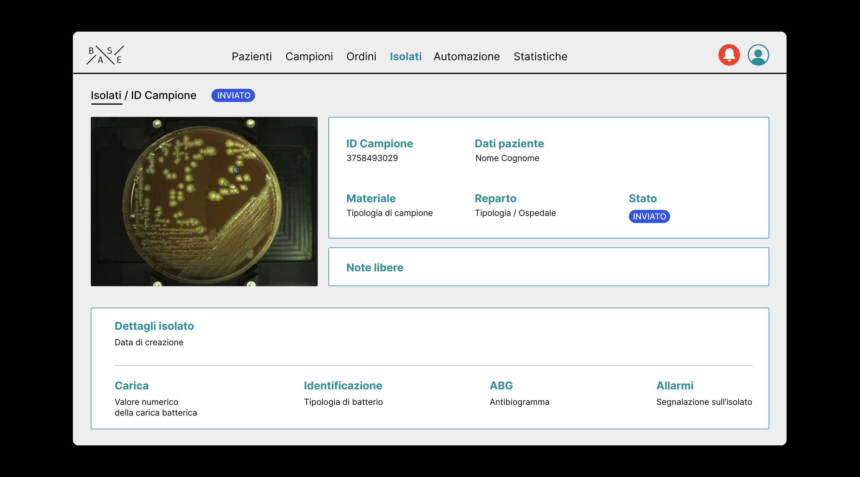 Progetto Base - Schermate d'uso dell'applicazione
