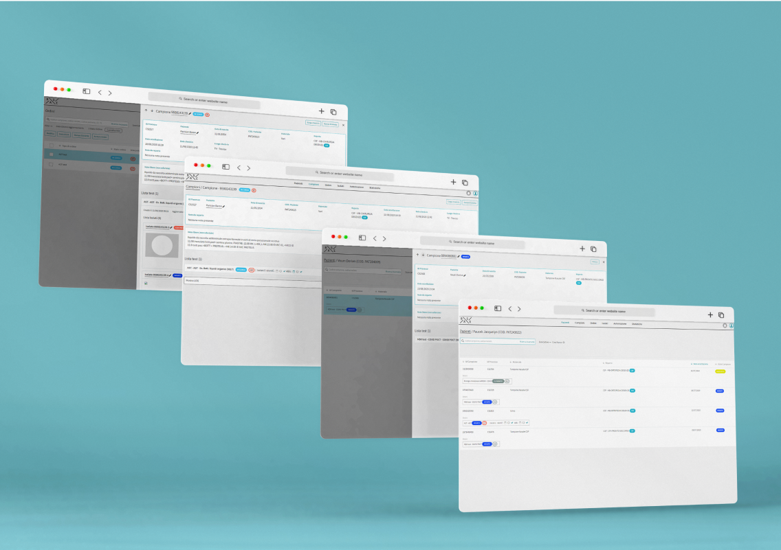 Schermate multi-livello dell'applicazione.