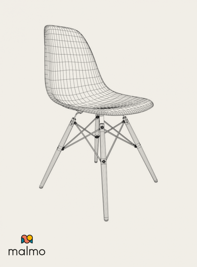 modello 3d di una sedia