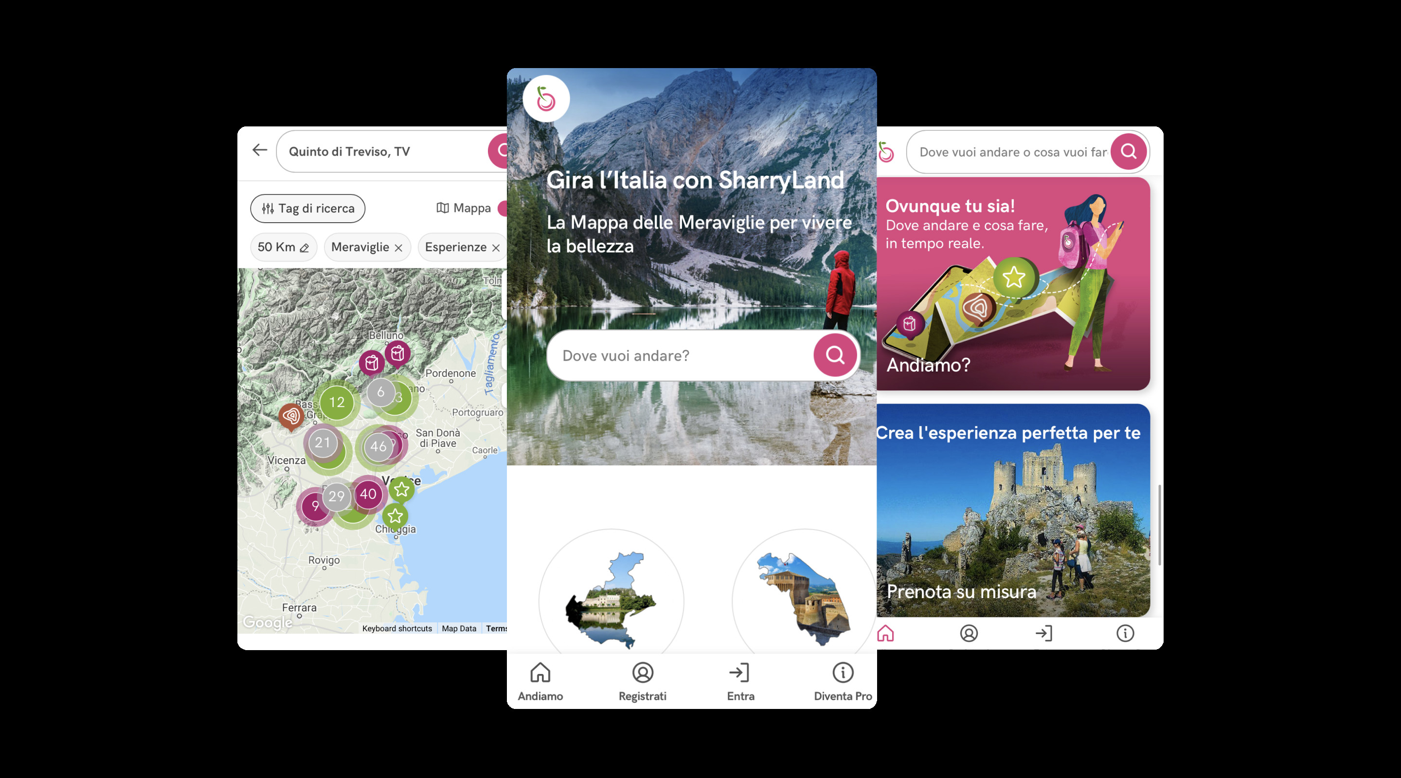 Sharryland project - Screenshots of app usage
