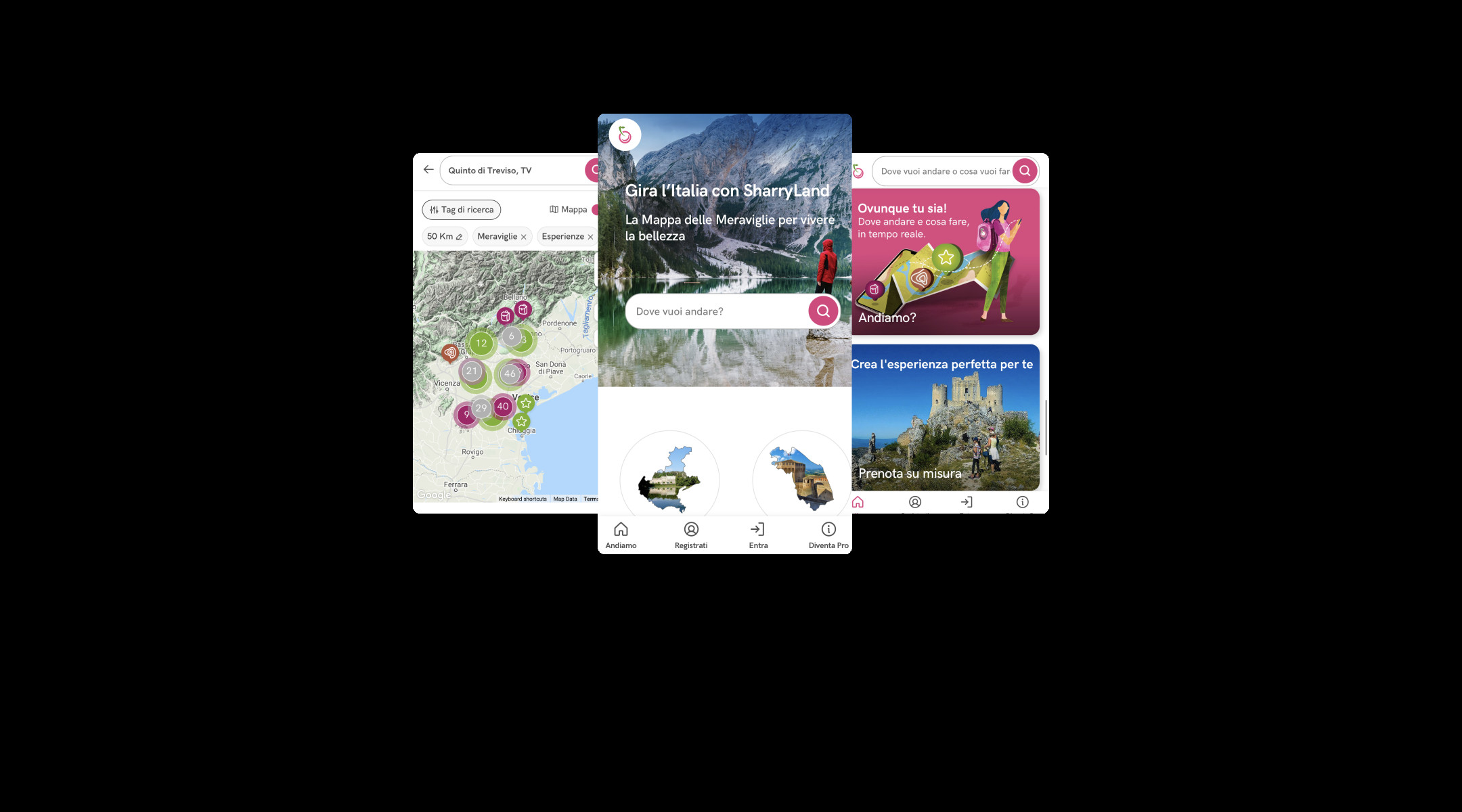 Progetto Sharryland - Schermate d'uso dell'applicazione
