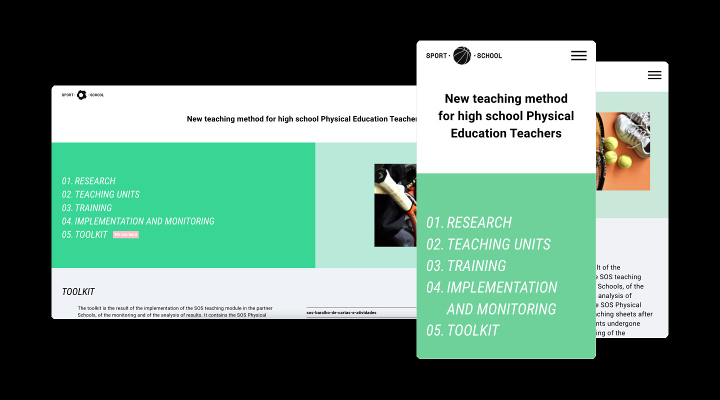 Sport Opens School project - Screenshots of app usage