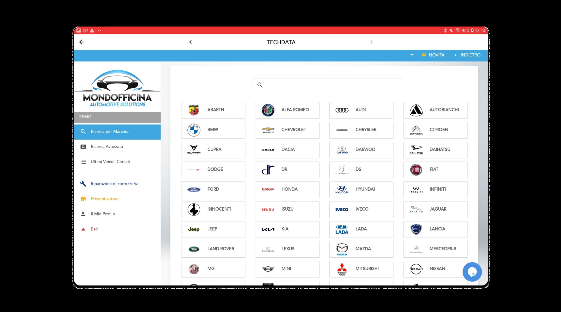 Techdata project - Screenshots of app usage
