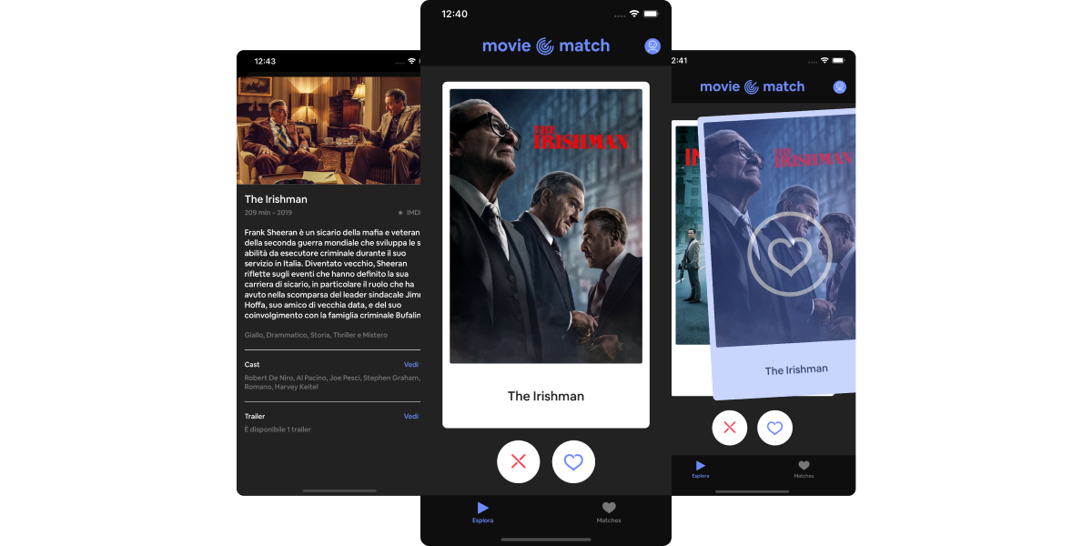Moviematch - sviluppo App mobile iOS